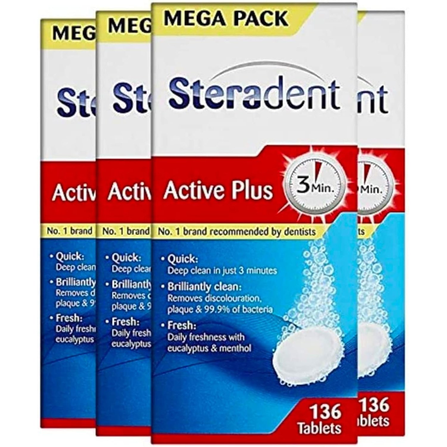 Steradent Active Plus Denture Cleaner Mega Pack (544 Tablets)