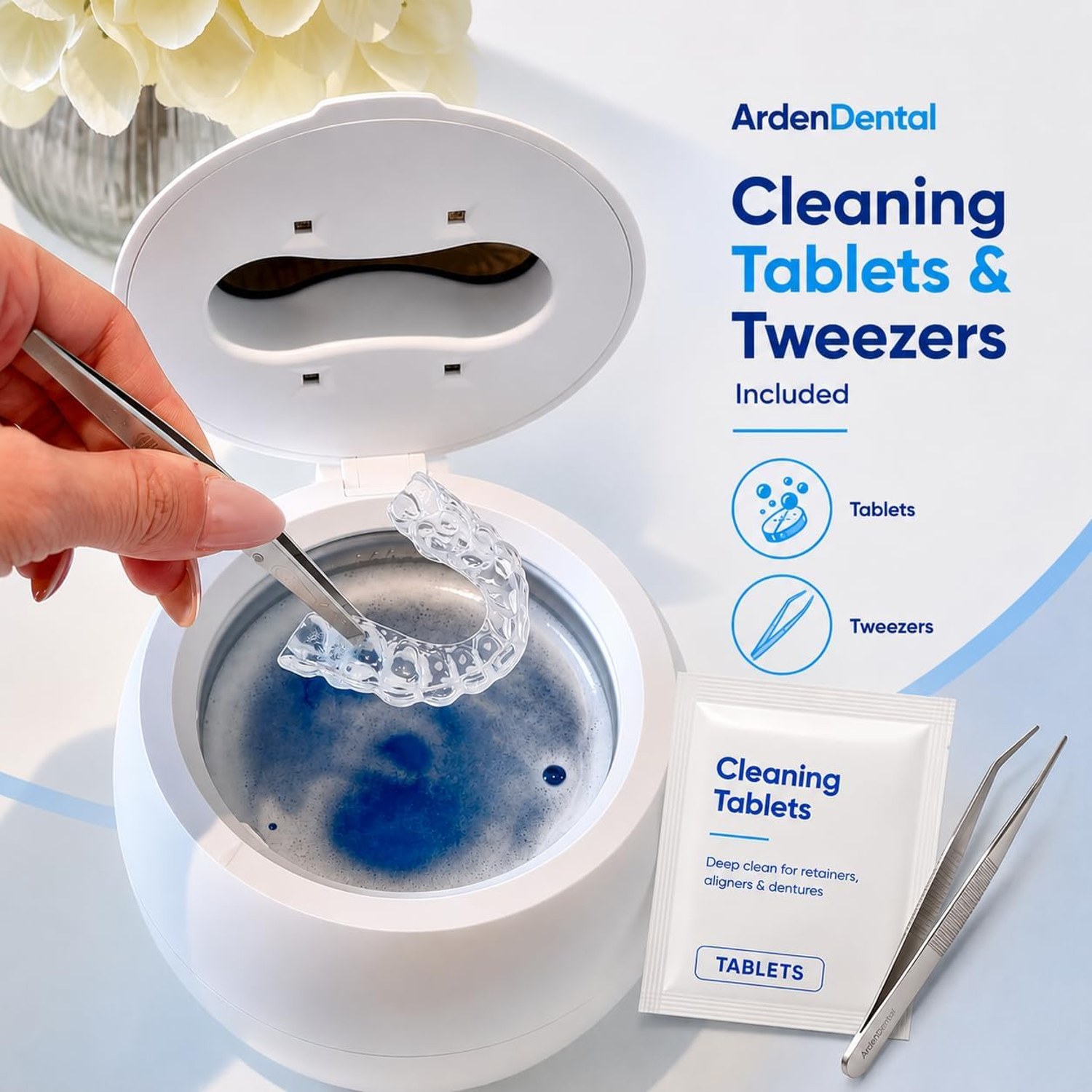 ArdenDental Ultrasonic Retainer Cleaner with UV-C Light — image 2