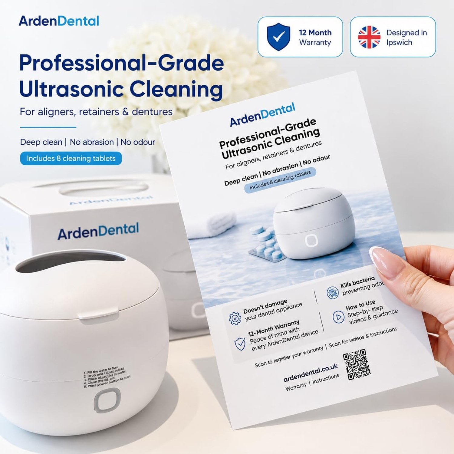 ArdenDental Ultrasonic Retainer Cleaner with UV-C Light — image 4