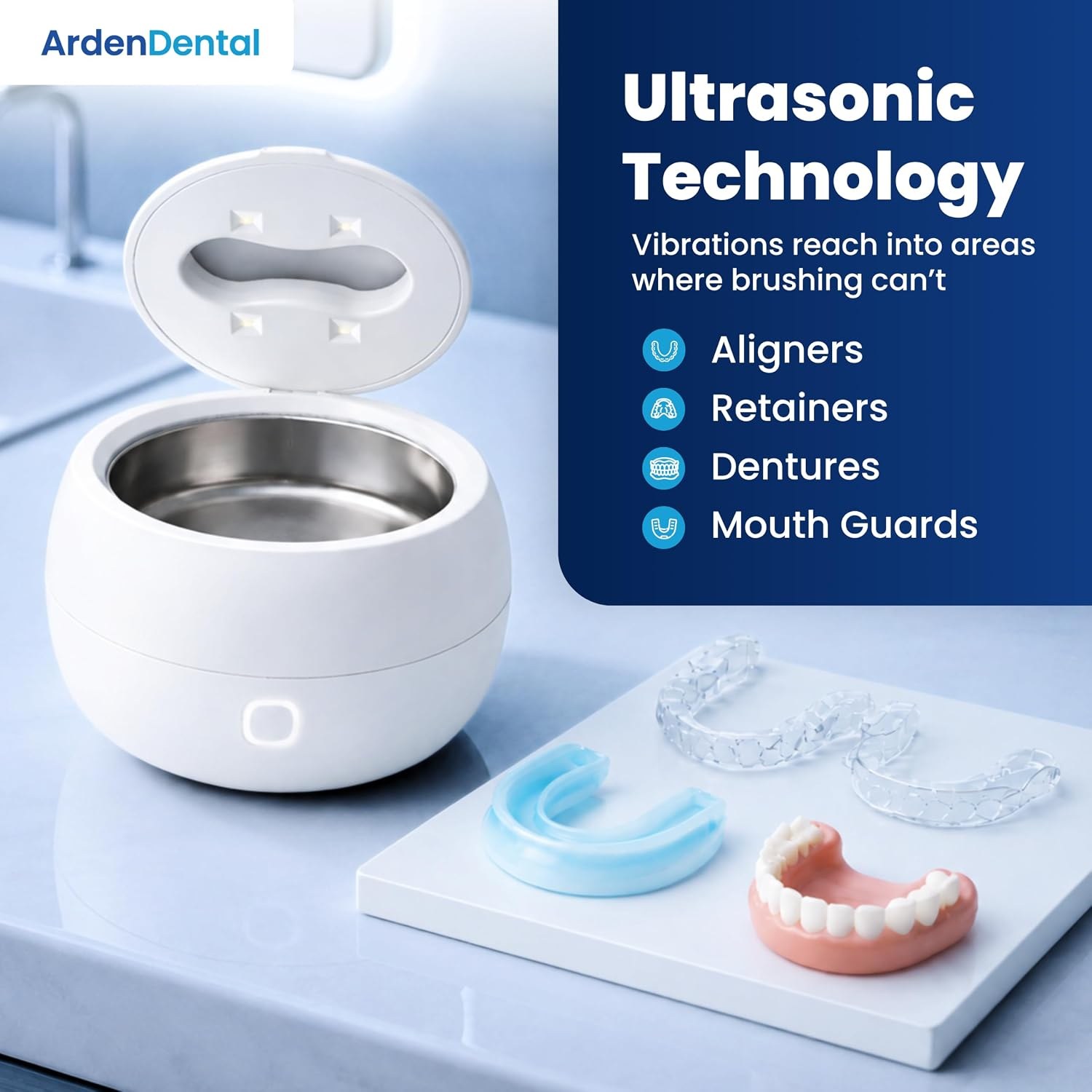 ArdenDental Ultrasonic Retainer Cleaner with UV-C Light — image 8