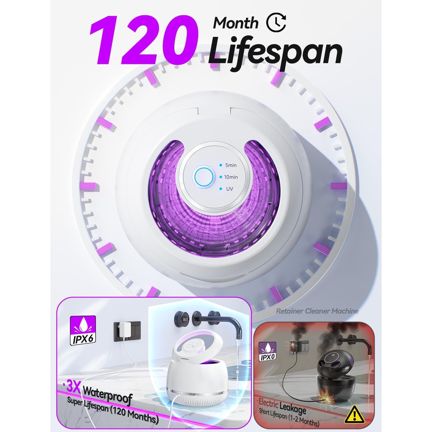 Beser Ultrasonic Retainer Cleaner (Warm White) — image 2