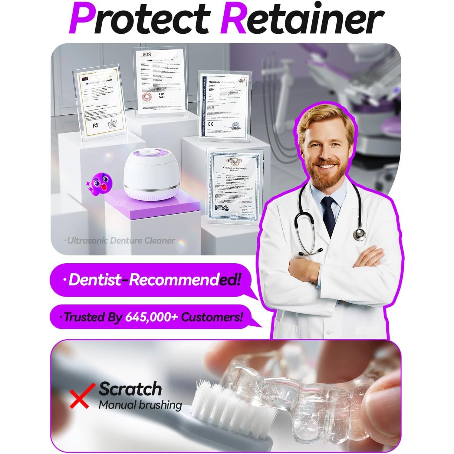 Beser Ultrasonic Retainer Cleaner (Warm White) — image 4