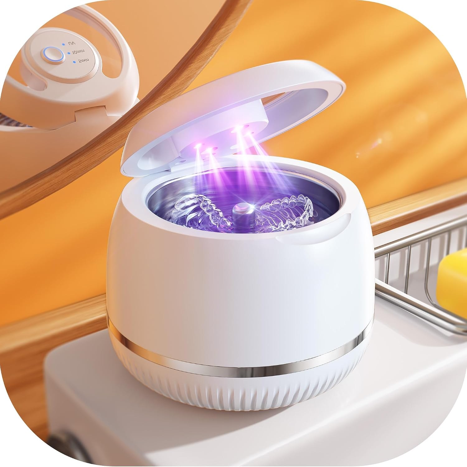 Genuine Beser ultrasonic retainer cleaner with its stainless-steel cleaning tank