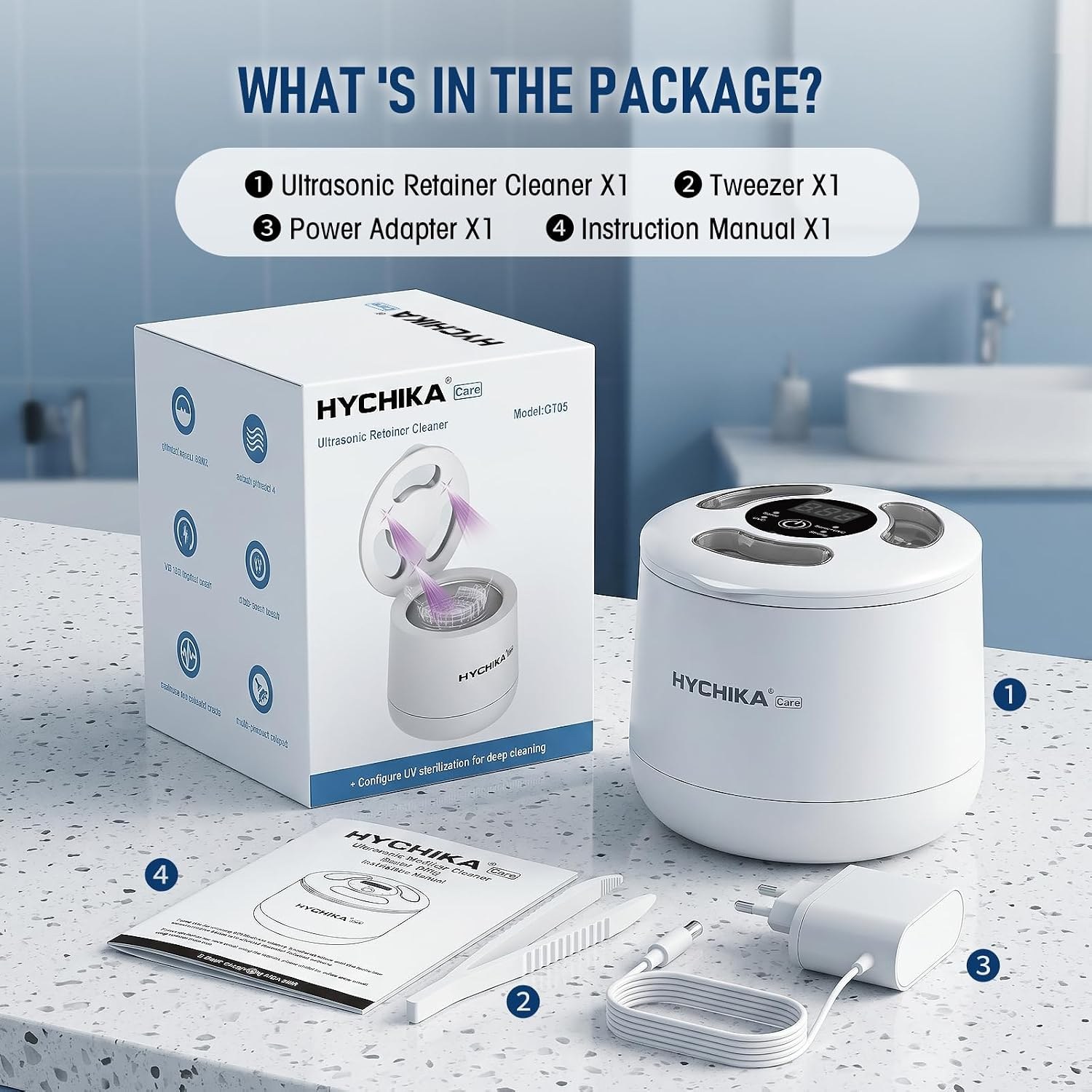 HYCHIKA Ultrasonic Retainer Cleaner (White) — image 8